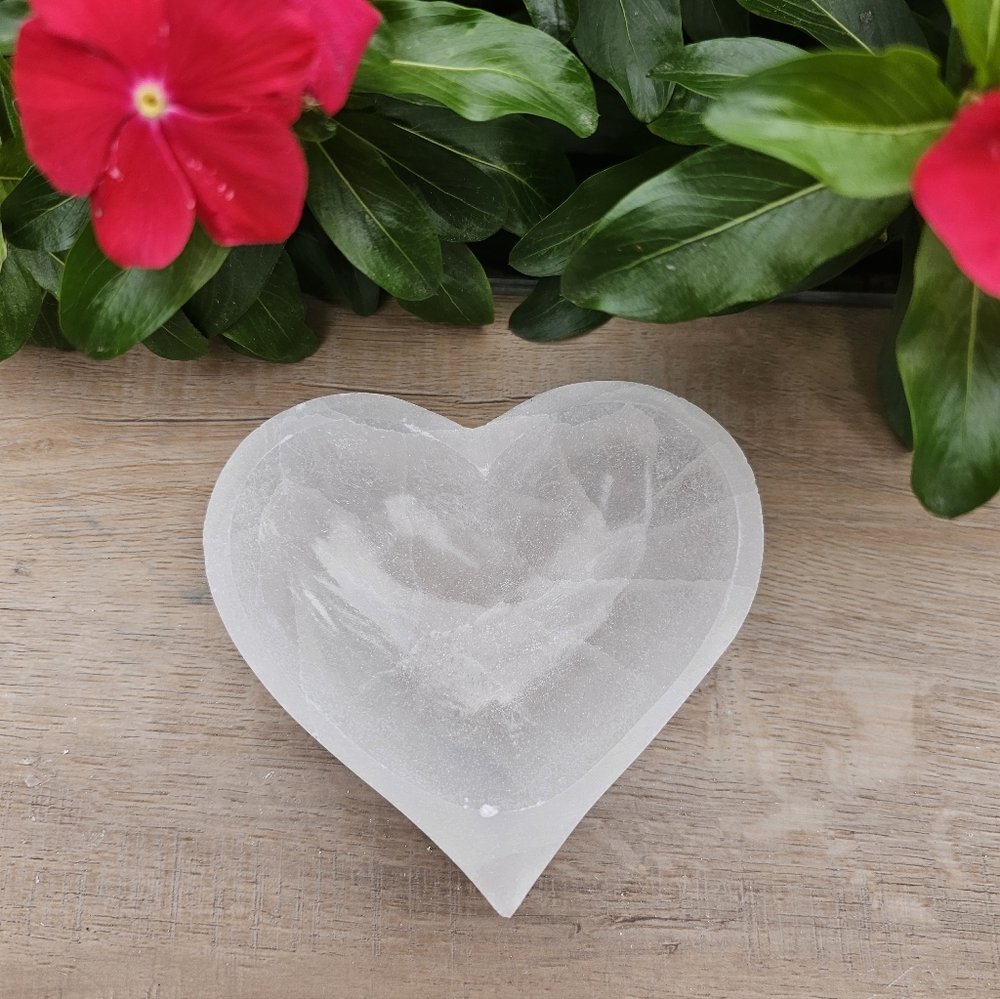 Heart-Shaped Selenite Crystal Bowl